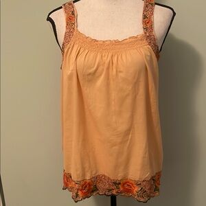 Lucky Brand Peach Embroidered Camisole sz6